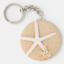 Two Starfish on a Beach Keychain