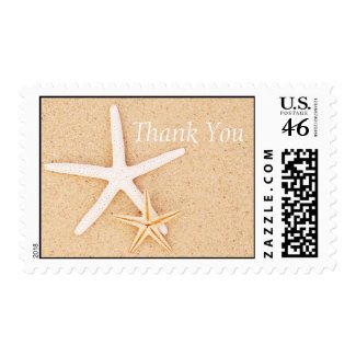 Two Starfish on a Beach Thank You Postage