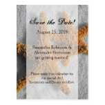 Two Starfish & Sand, Beach Wedding Save the Date postcards