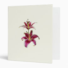 Two Stargazer Lilies 3 Ring Binders