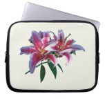 Two Stargazer Lilies in Sunshine Computer Sleeve