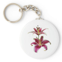 Two Stargazer Lilies Keychains