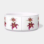 Two Stargazer Lilies Pet Food Bowl