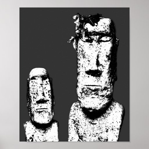 Two Stone Heads (the Eds) poster print