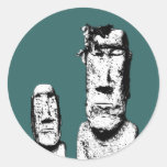 Two Stone Heads (the Eds) round sticker
