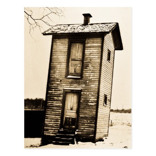 Two Story Outhouse Post Card