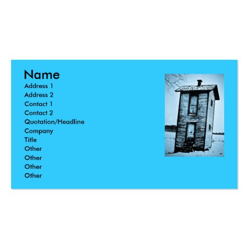 Two Story Outhouse - Vintage Business Card (front side)