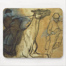 Two studies of riders (pen & ink, oil and gouache mouse pads