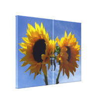 Two Sunflowers 2-Panel Wrapped Canvas