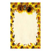 Two Sunflowers Flame Stationery