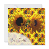 Two Sunflowers Invitations invitations