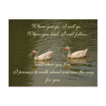 Two Swans on a Lake - Marriage Vows Postcards