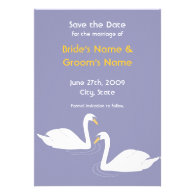 Two Swans Save The Date Wedding Announcement