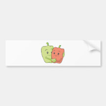 Two Sweet Bell Pepper Lovers Hugging Bumper Sticker