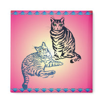 Two Tabby Cats Magnets magnets