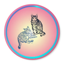 Two Tabby Cats Magnets magnets