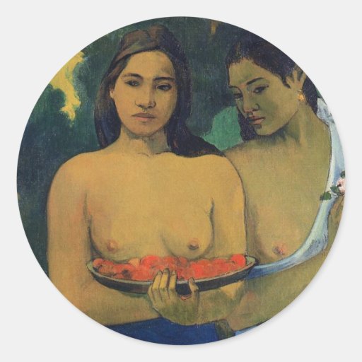 'Two Tahitian Women' - Paul Gauguin Sticker