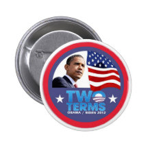 Two Terms -- Obama / Biden 2012 Pinback Button