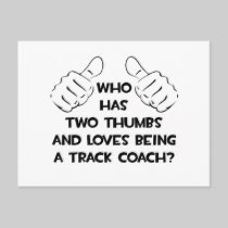 Two Thumbs .. Track Coach Post Card