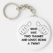 Two Thumbs .. Twin Keychain
