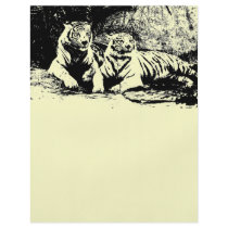 Two Tigers in Black and White Custom Flyer
