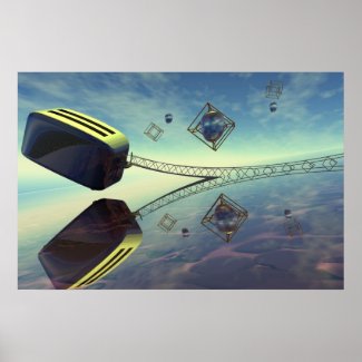 Two Toasters Abstract Art Poster zazzle_print