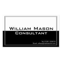 Two Tone Black White, Professional Business Card