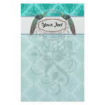 two tone blue aqua diamond damask stationery