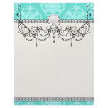 two tone blue damask letterhead template