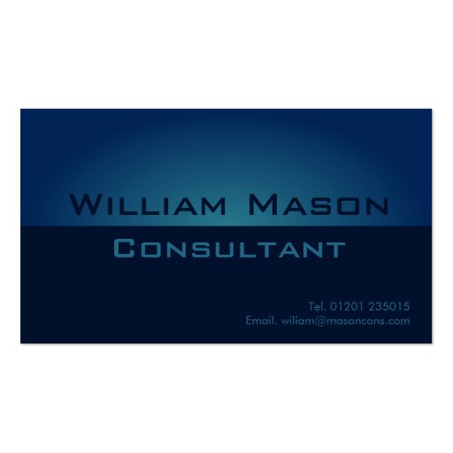 Two Tone Blue Gradient, Professional Business Card (front side)