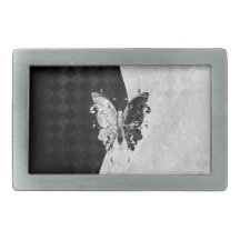 Two Tone Butterfly Rectangular Belt Buckles