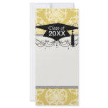 two tone gold royale damask pattern graduation rack cards