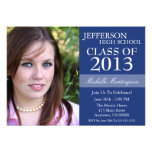 Two-Tone Graduation Invitations (Navy Blue)