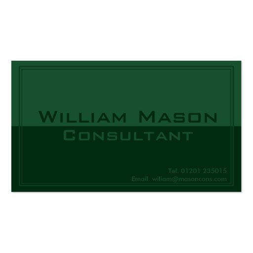Two Tone Green, Professional Business Card (front side)