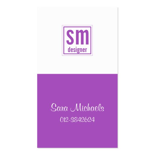 Two Tone Monogram Business Card (front side)