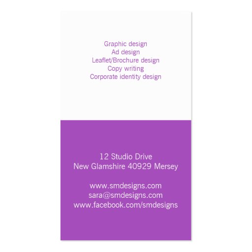 Two Tone Monogram Business Card (back side)