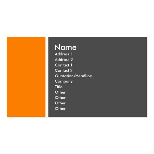 Two Tone (Orange and Gray) Business Card Template (front side)