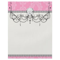 two tone pastel pink floral damask pattern flyer design