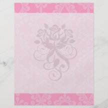 two tone pastel pink floral damask pattern flyers
