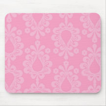 two tone pastel pink floral damask pattern mousepads