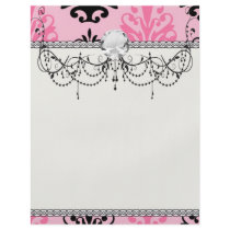 two tone pink and black chic damask full color flyer