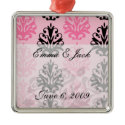two tone pink and black chic damask