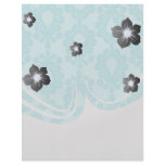 two tone pretty blue flower floral damask full color flyer