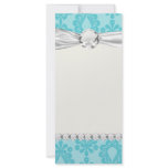 two tone pretty blue flower floral damask rack card