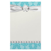 two tone pretty blue flower floral damask stationery paper