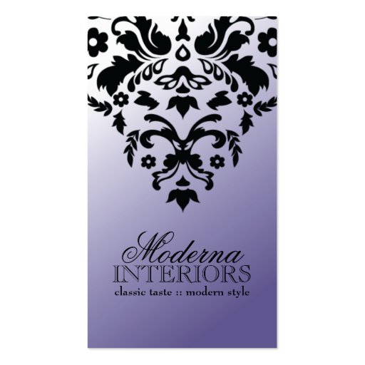 Two Tone Purple Damask Business Card (front side)