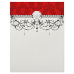 two tone red damask letterhead design