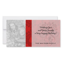 two tone red damask photo card template