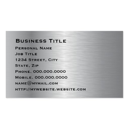 Two-tone Silver Corporate Business Card (back side)