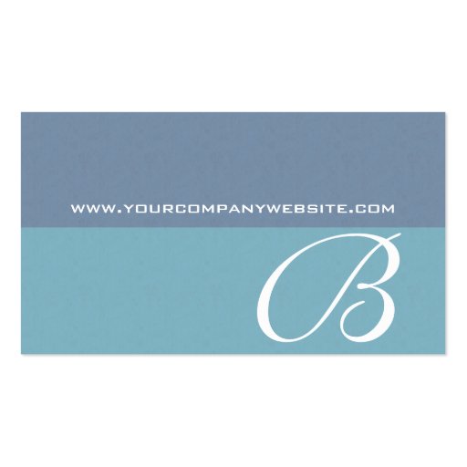 Two Tone Teal Elegant Monogram B Business Card (back side)